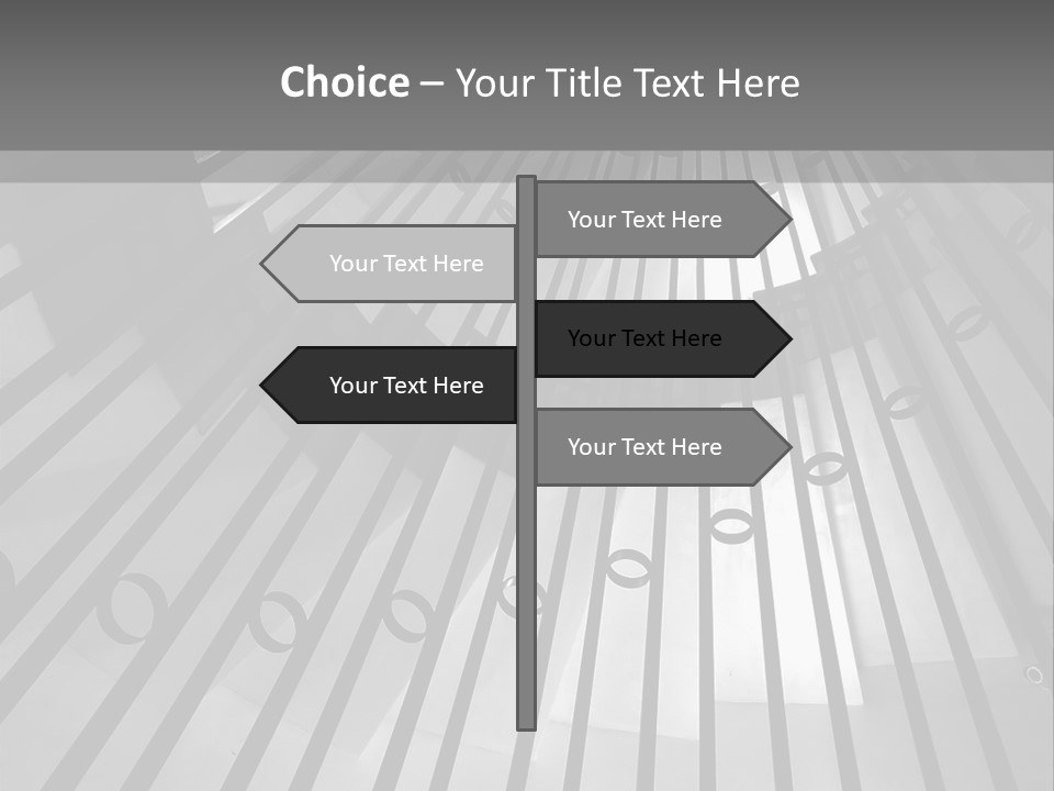A Black And White Photo Of A Spiral Staircase PowerPoint Template