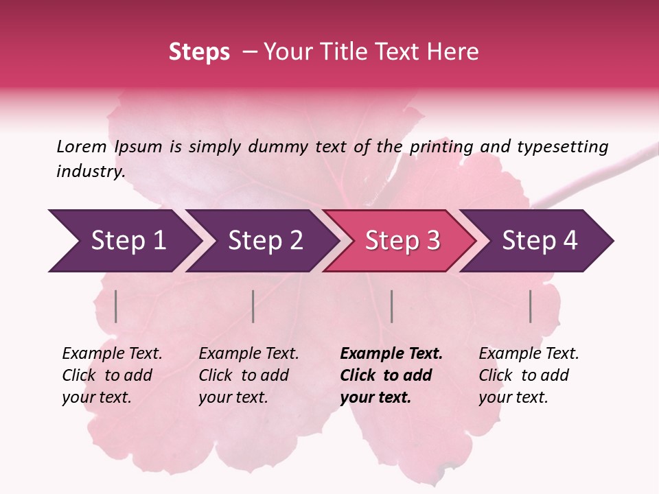 A Magenta Leaf Isolated On A White Background PowerPoint Template