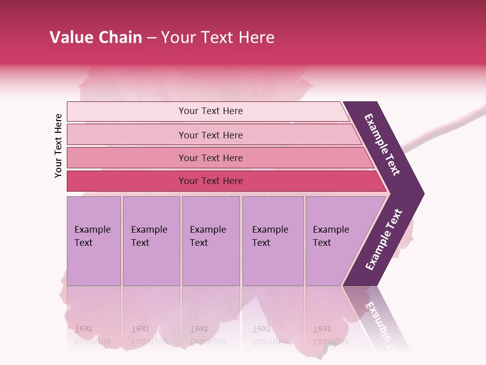 A Magenta Leaf Isolated On A White Background PowerPoint Template