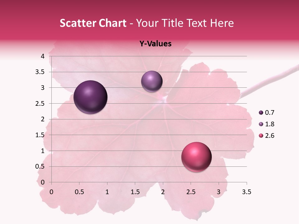 A Magenta Leaf Isolated On A White Background PowerPoint Template