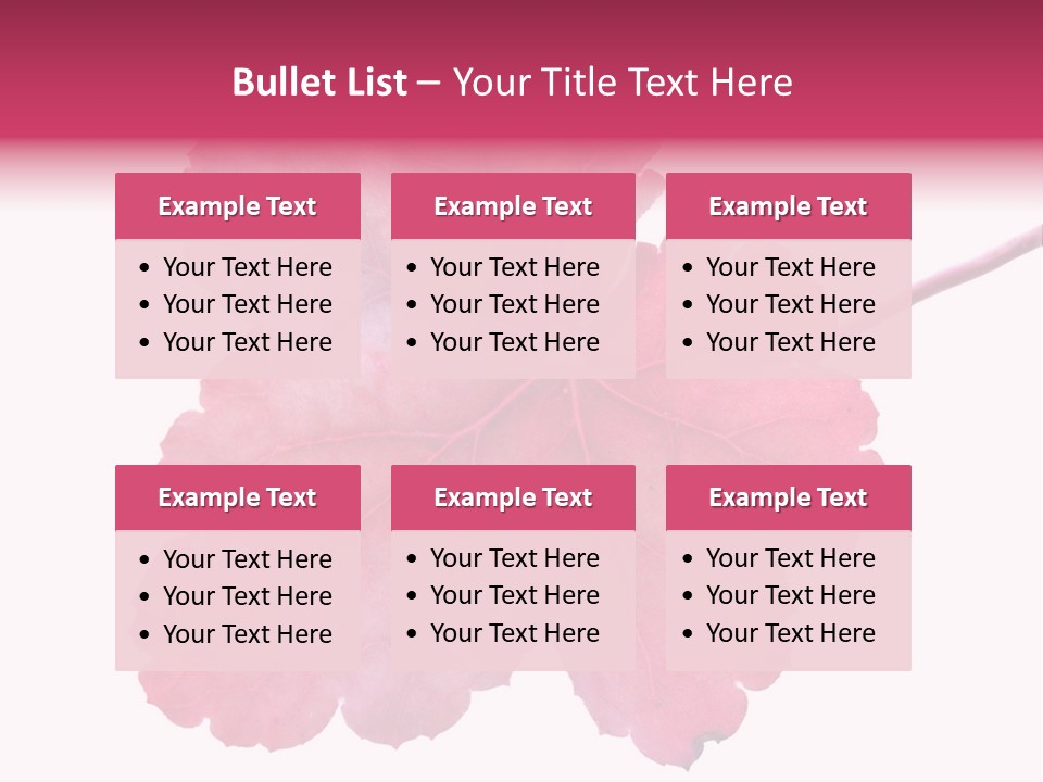 A Magenta Leaf Isolated On A White Background PowerPoint Template