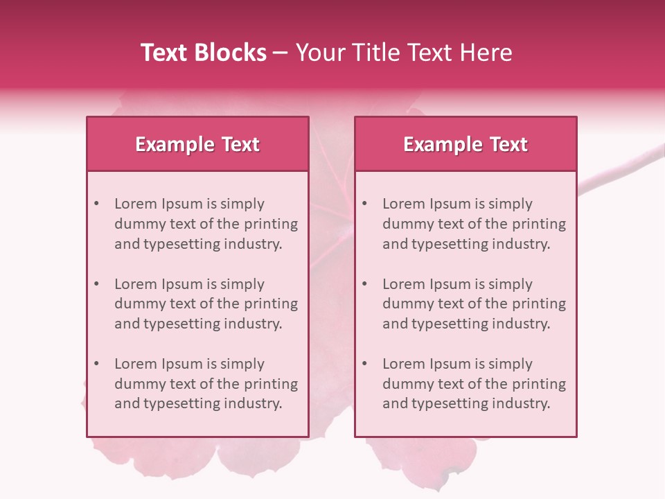 A Magenta Leaf Isolated On A White Background PowerPoint Template