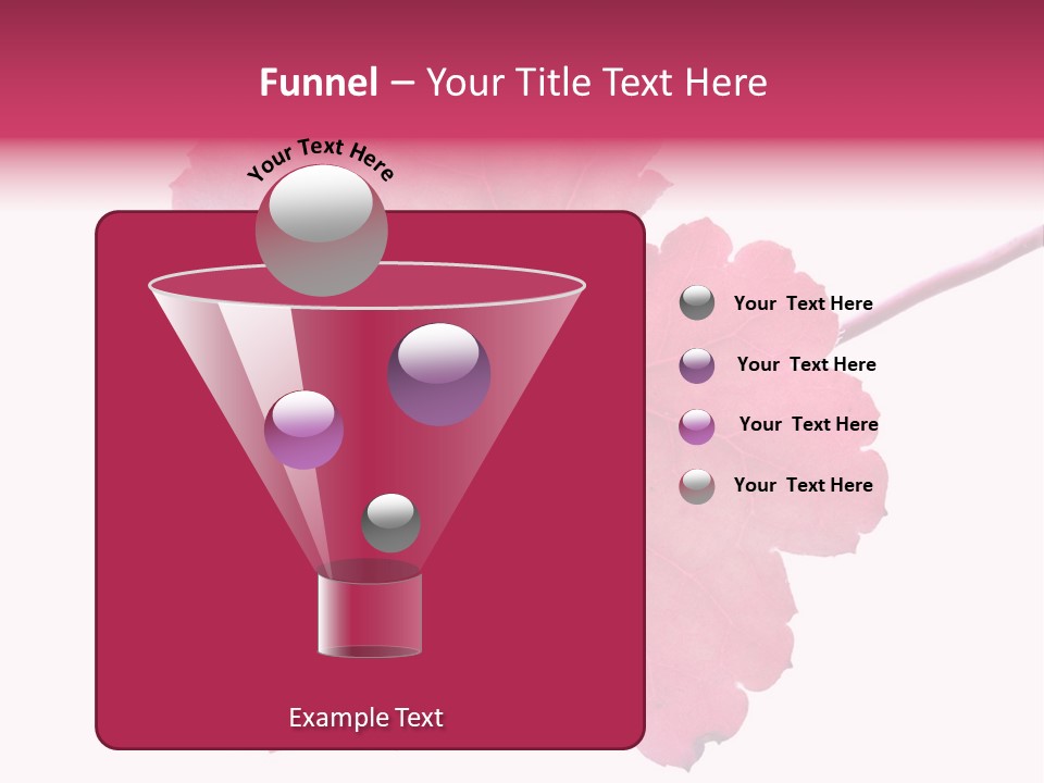 A Magenta Leaf Isolated On A White Background PowerPoint Template