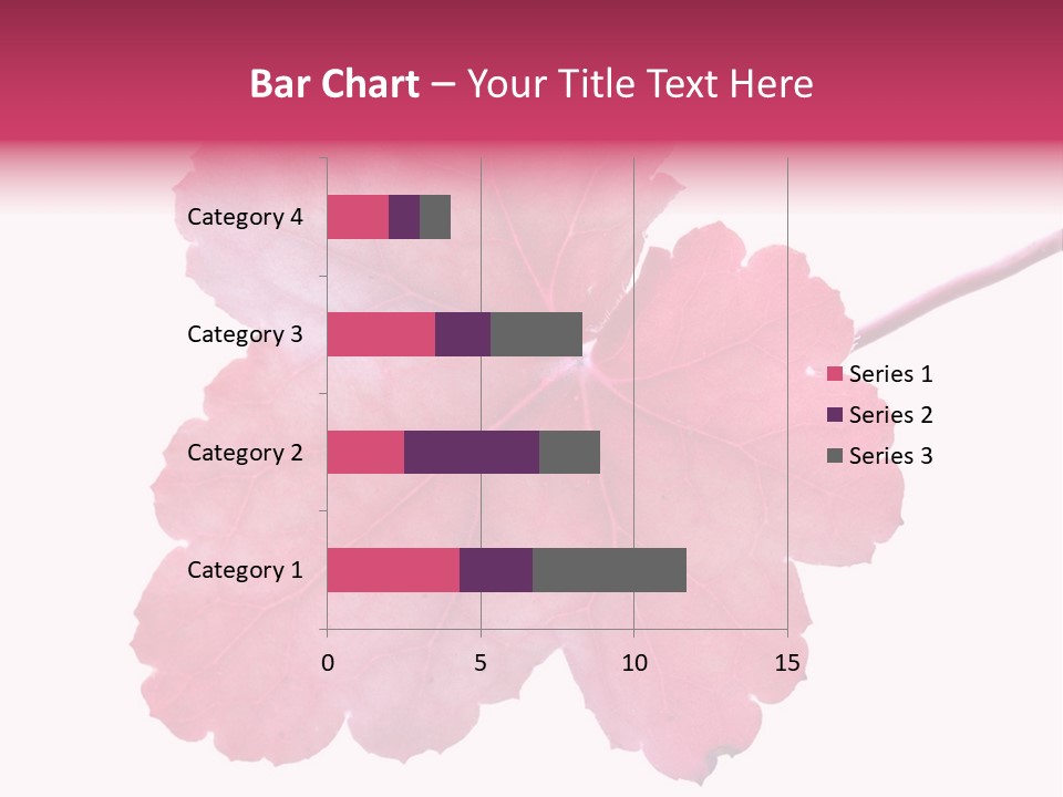 A Magenta Leaf Isolated On A White Background PowerPoint Template