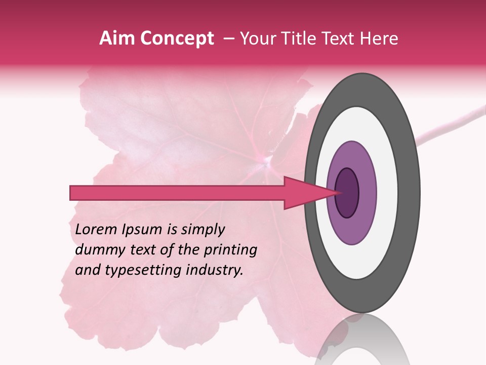 A Magenta Leaf Isolated On A White Background PowerPoint Template