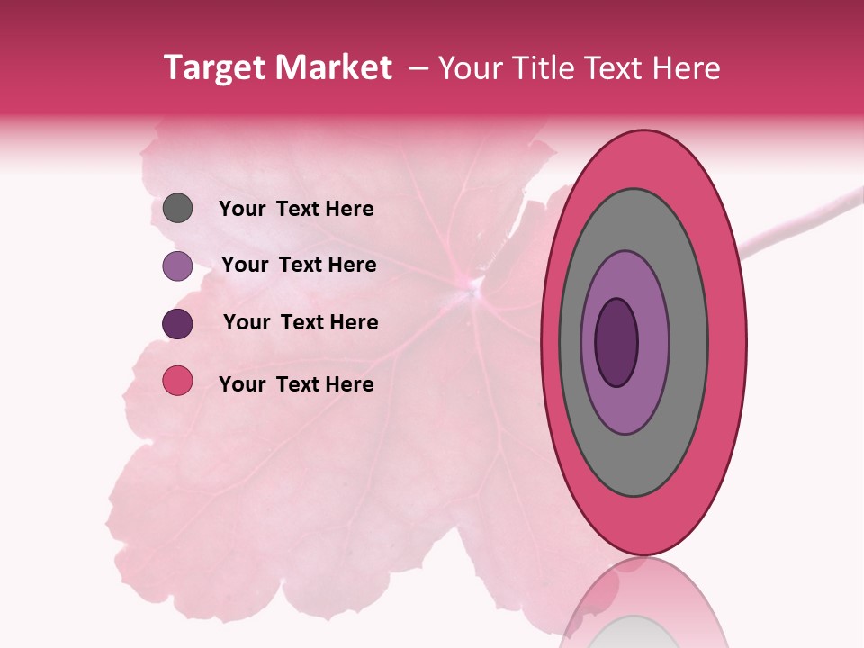 A Magenta Leaf Isolated On A White Background PowerPoint Template