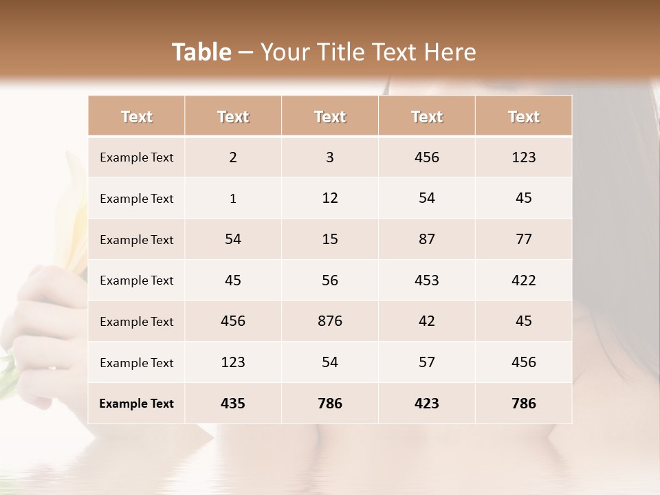 Happy Brunette With Yellow Lily Flowers In Spa PowerPoint Template