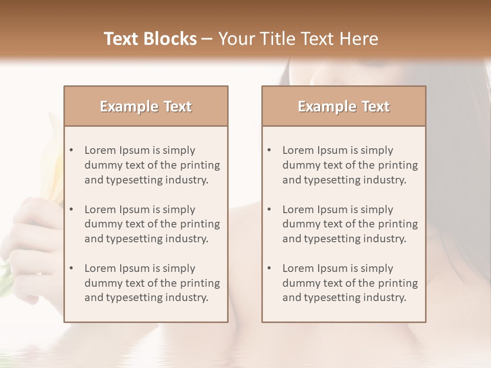 Happy Brunette With Yellow Lily Flowers In Spa PowerPoint Template