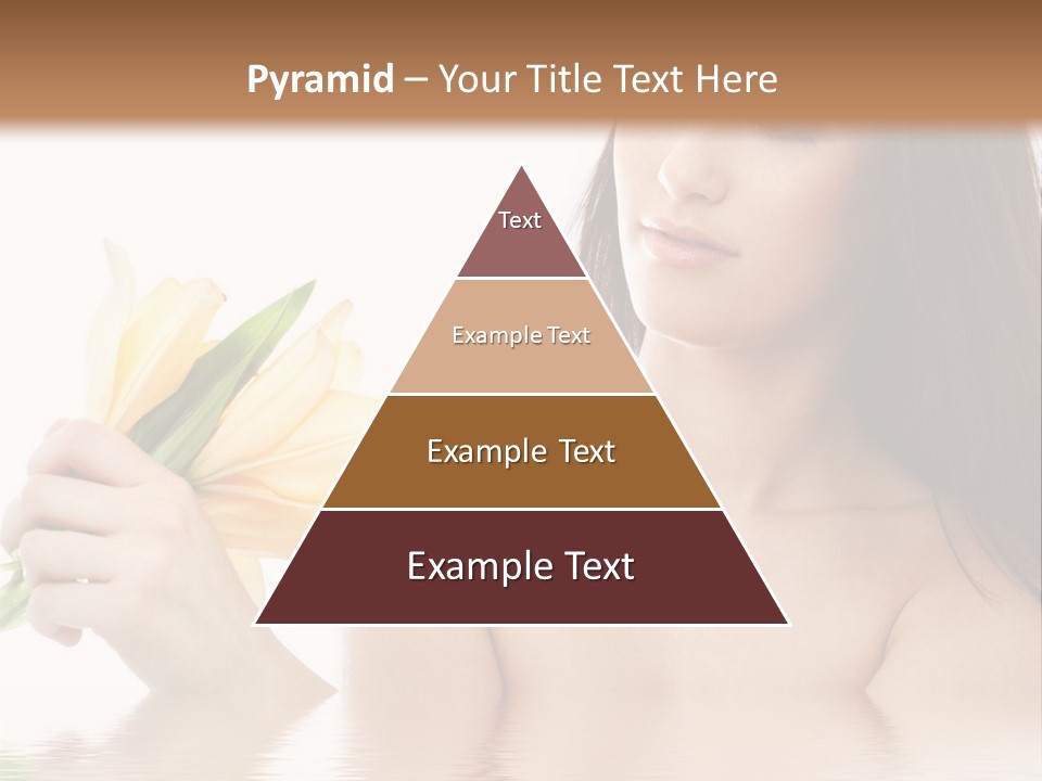 Happy Brunette With Yellow Lily Flowers In Spa PowerPoint Template