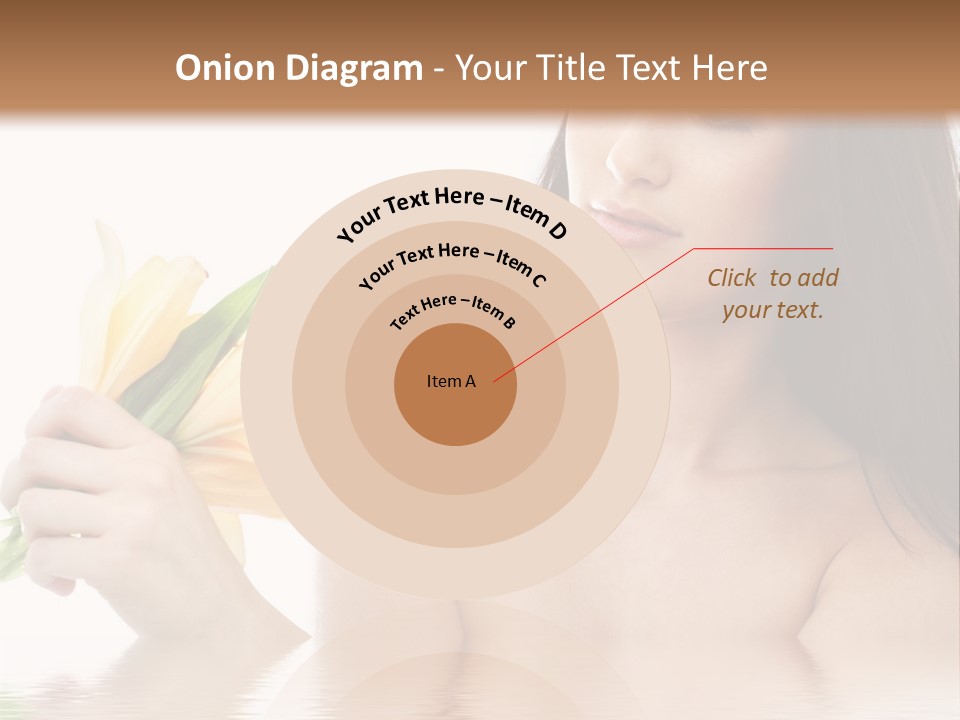 Happy Brunette With Yellow Lily Flowers In Spa PowerPoint Template