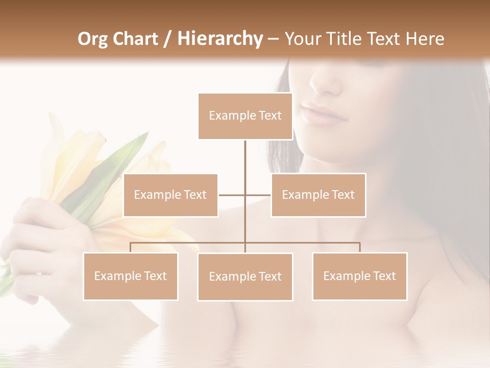 Happy Brunette With Yellow Lily Flowers In Spa PowerPoint Template