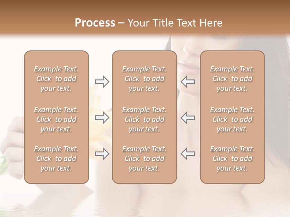 Happy Brunette With Yellow Lily Flowers In Spa PowerPoint Template