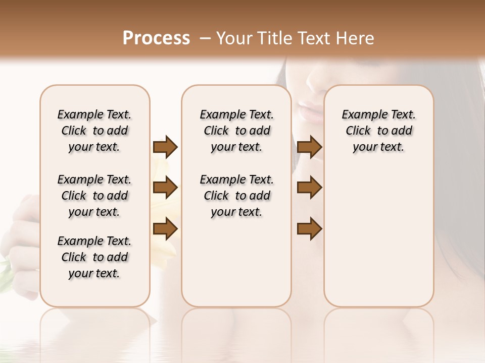 Happy Brunette With Yellow Lily Flowers In Spa PowerPoint Template