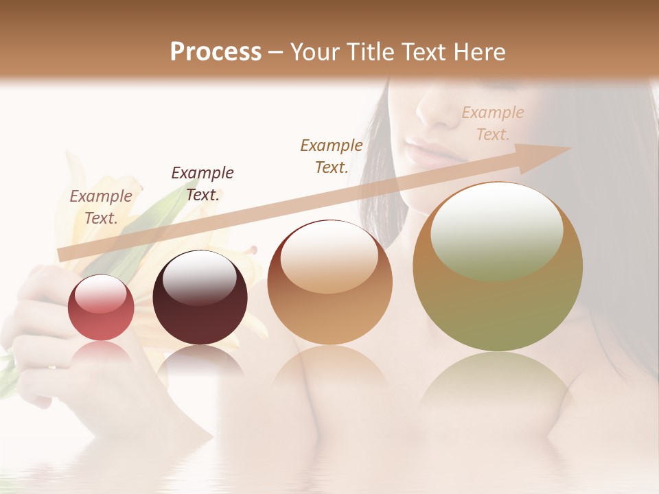 Happy Brunette With Yellow Lily Flowers In Spa PowerPoint Template