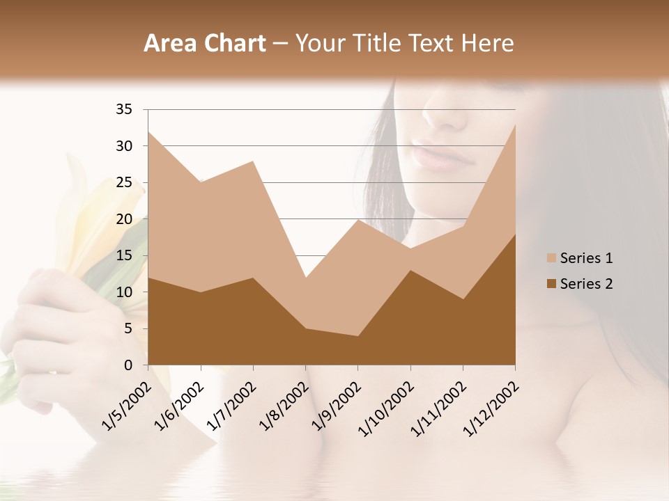 Happy Brunette With Yellow Lily Flowers In Spa PowerPoint Template