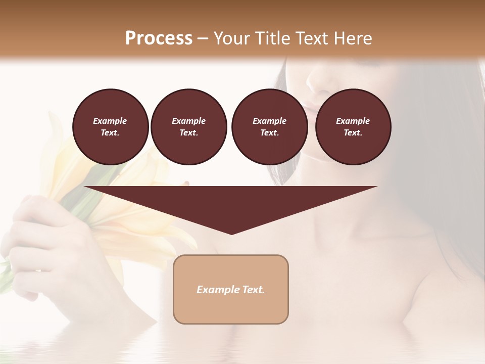 Happy Brunette With Yellow Lily Flowers In Spa PowerPoint Template