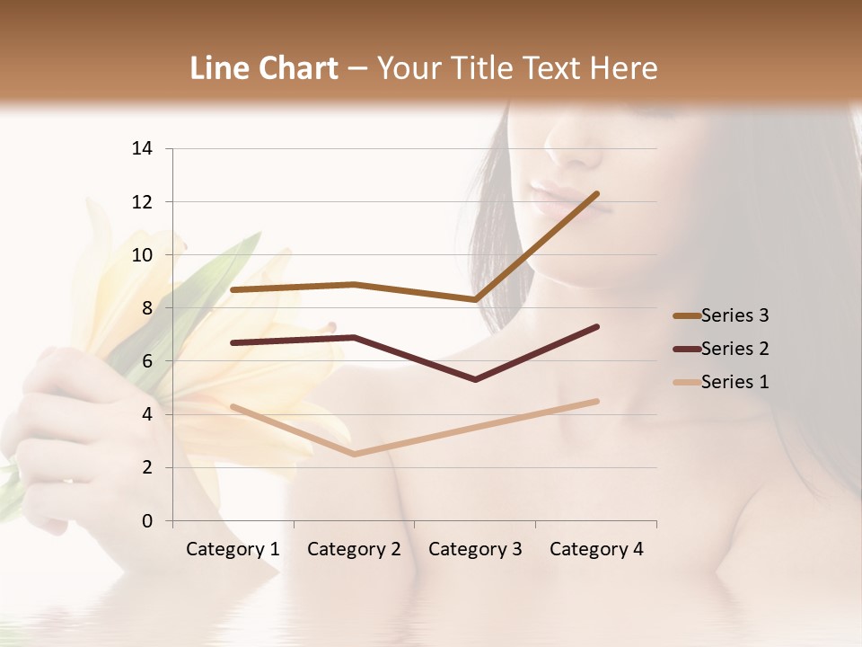 Happy Brunette With Yellow Lily Flowers In Spa PowerPoint Template