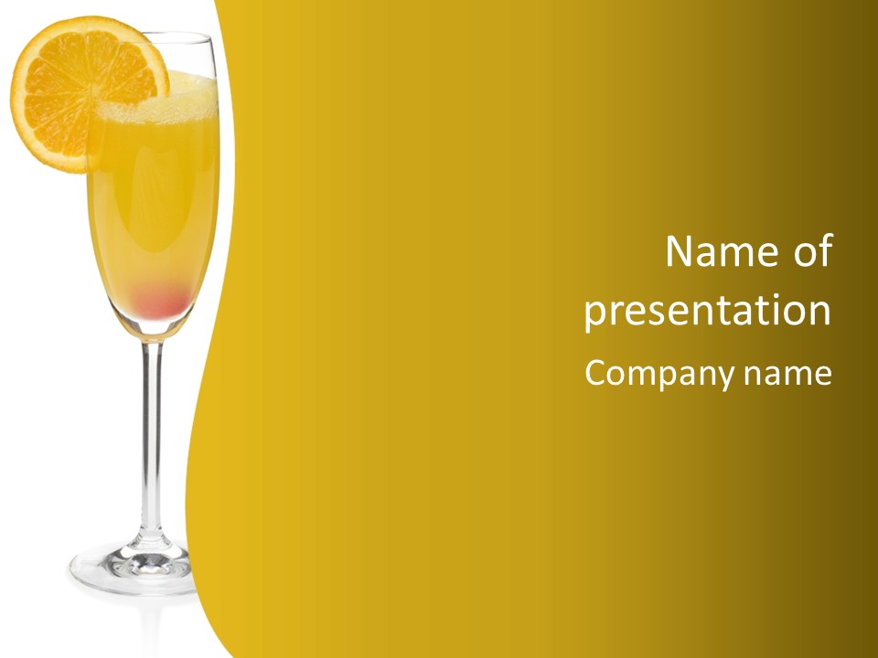 Mimosa Cocktail - Isolated On White PowerPoint Template