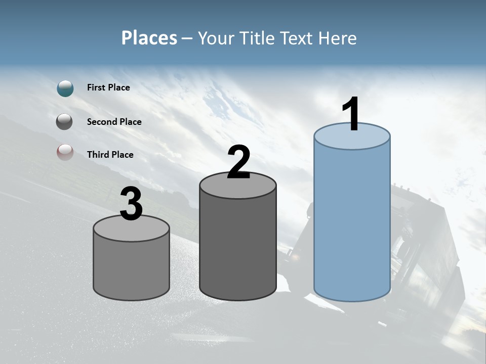 Truck Driving On Country-Road/Motion PowerPoint Template