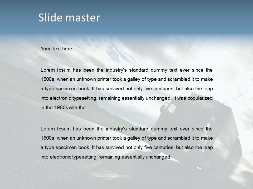 Truck Driving On Country-Road/Motion PowerPoint Template