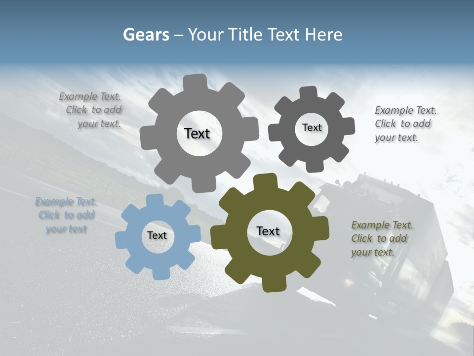 Truck Driving On Country-Road/Motion PowerPoint Template