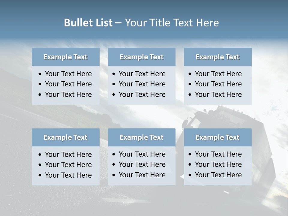 Truck Driving On Country-Road/Motion PowerPoint Template