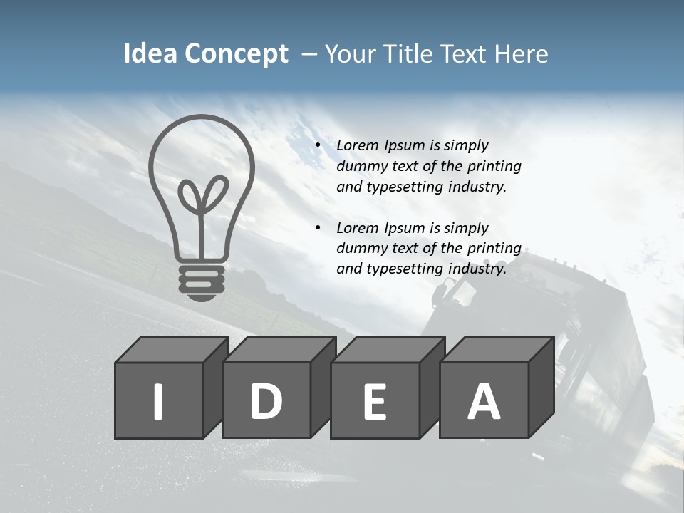 Truck Driving On Country-Road/Motion PowerPoint Template