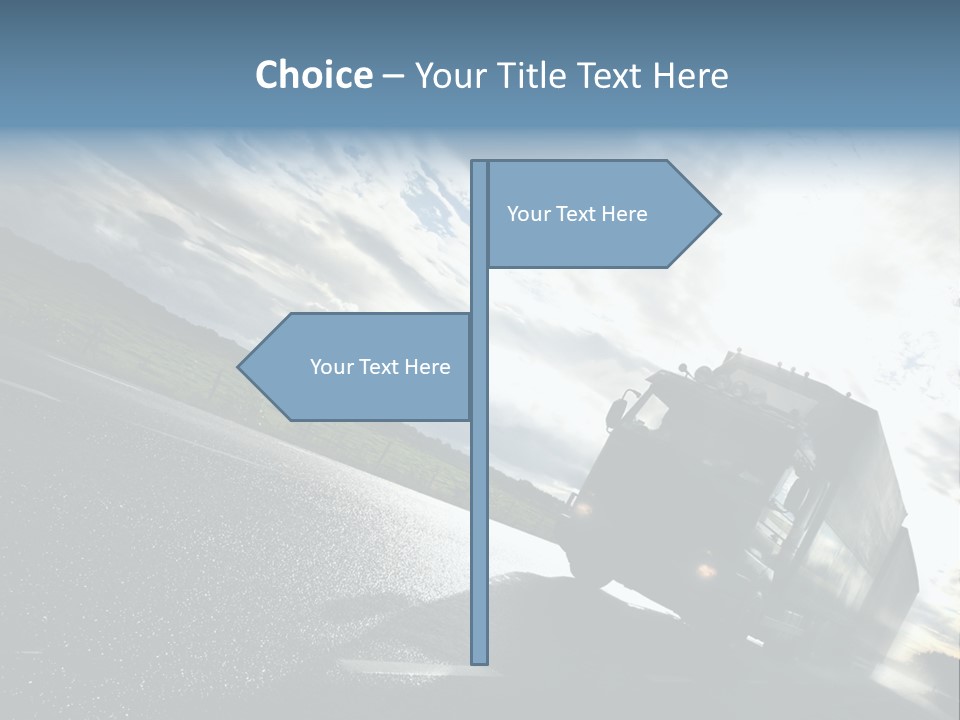 Truck Driving On Country-Road/Motion PowerPoint Template