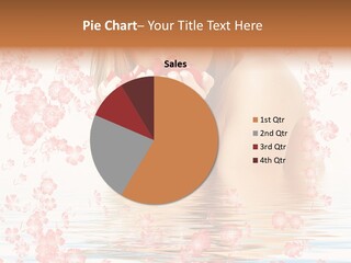 Lovely Blond With Red And White Rose Petals And Flowers In Water PowerPoint Template