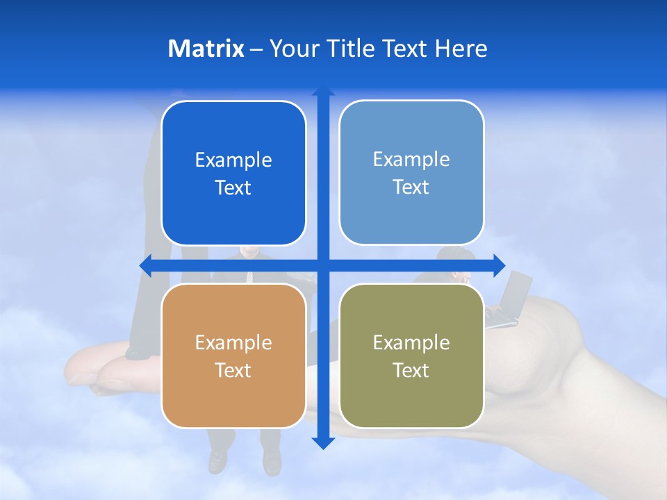 A Person Holding A Laptop In Their Hand With A Woman Standing On Top Of Them PowerPoint Template