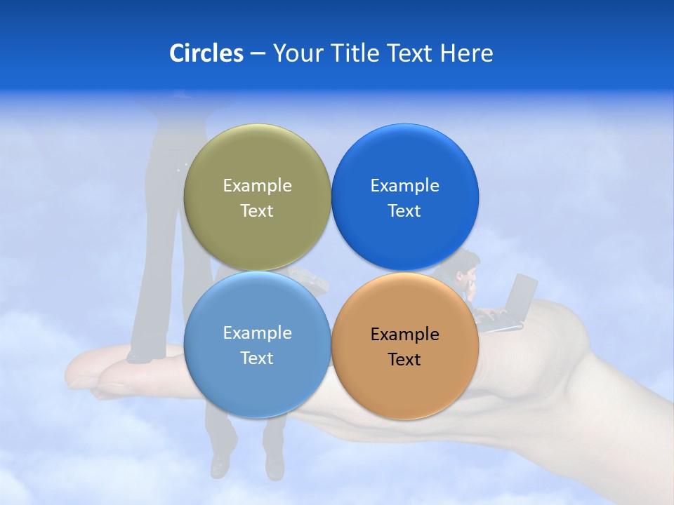 A Person Holding A Laptop In Their Hand With A Woman Standing On Top Of Them PowerPoint Template