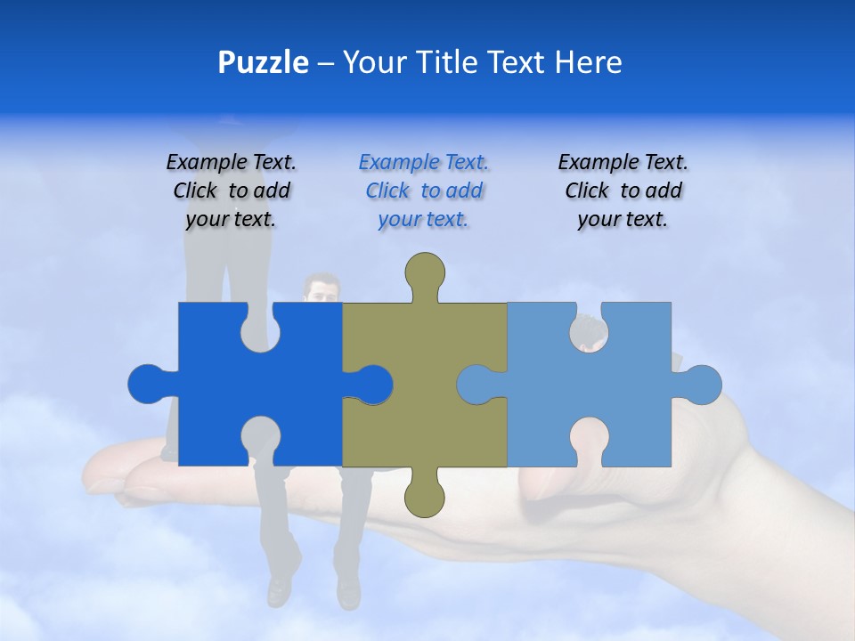 A Person Holding A Laptop In Their Hand With A Woman Standing On Top Of Them PowerPoint Template