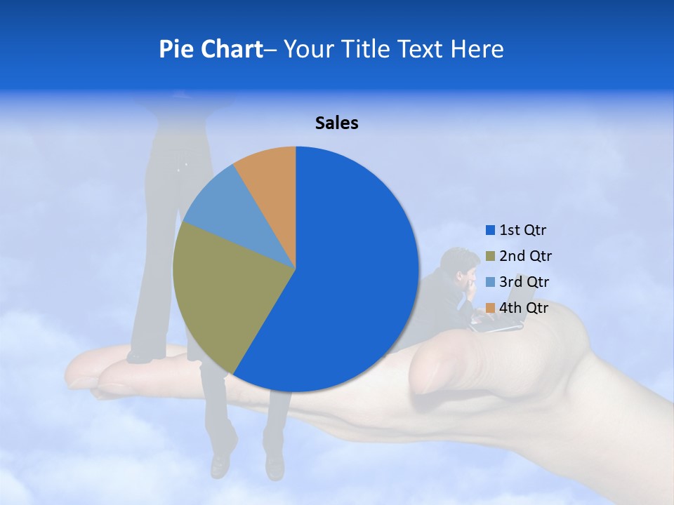 A Person Holding A Laptop In Their Hand With A Woman Standing On Top Of Them PowerPoint Template
