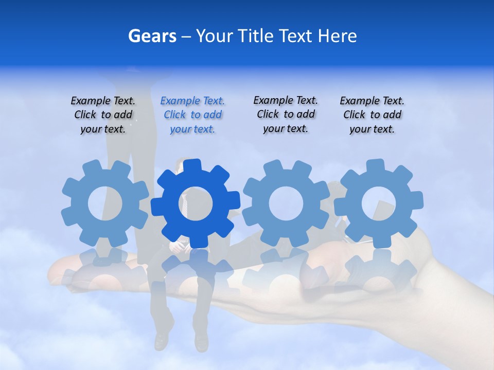 A Person Holding A Laptop In Their Hand With A Woman Standing On Top Of Them PowerPoint Template