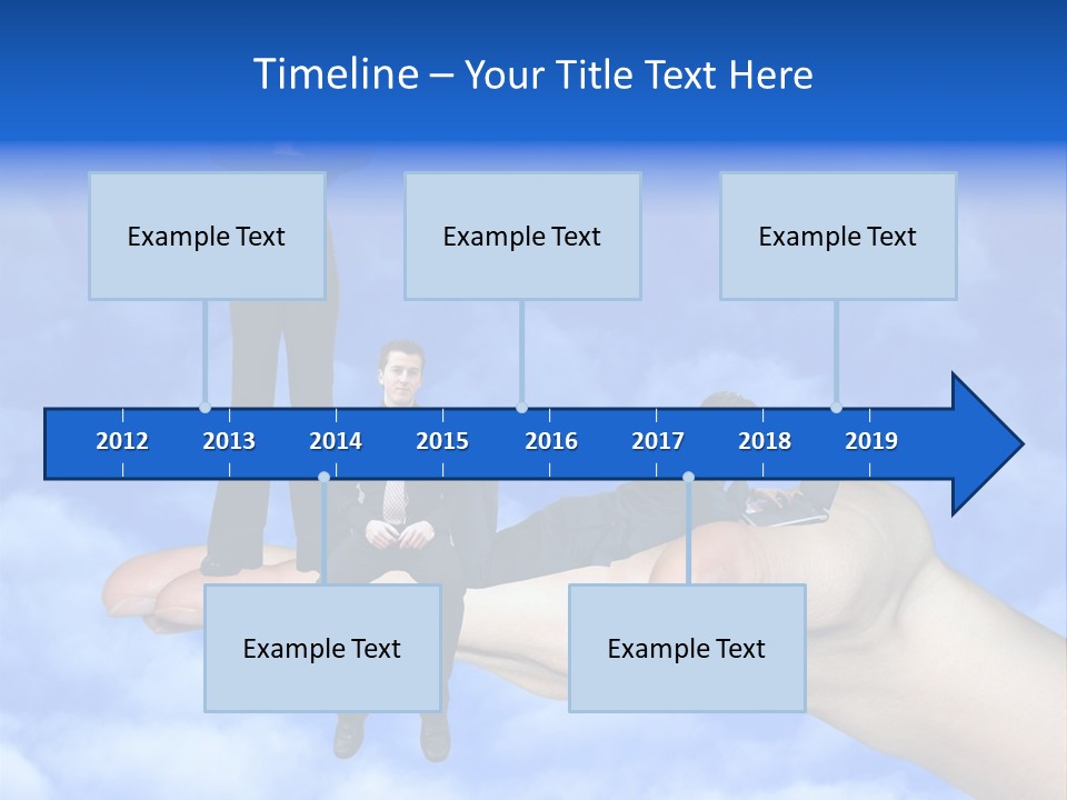 A Person Holding A Laptop In Their Hand With A Woman Standing On Top Of Them PowerPoint Template