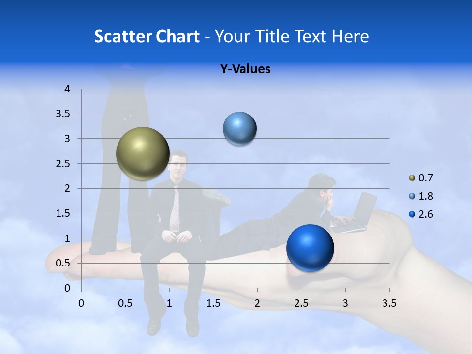 A Person Holding A Laptop In Their Hand With A Woman Standing On Top Of Them PowerPoint Template