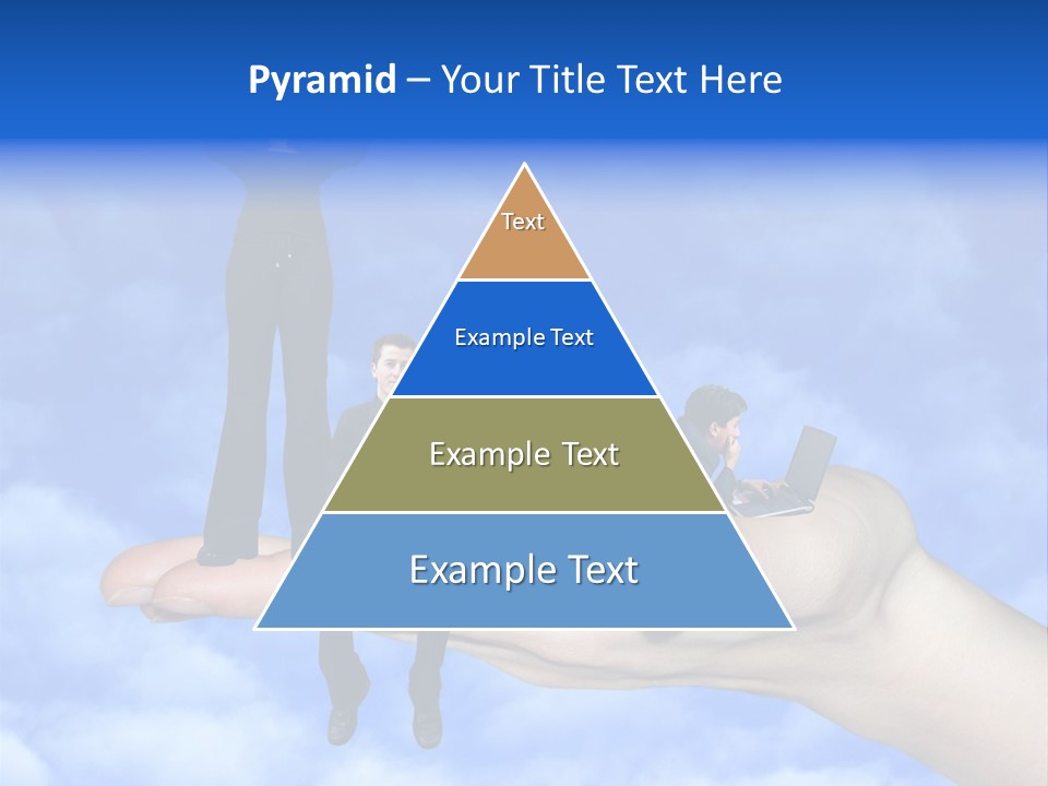 A Person Holding A Laptop In Their Hand With A Woman Standing On Top Of Them PowerPoint Template