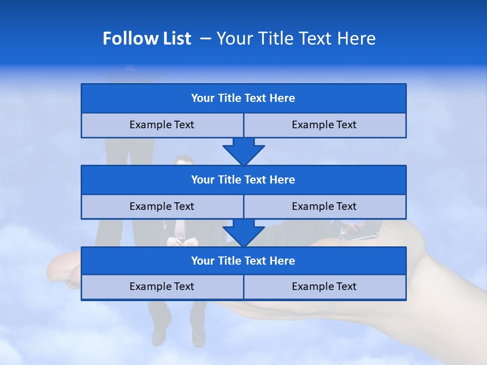 A Person Holding A Laptop In Their Hand With A Woman Standing On Top Of Them PowerPoint Template