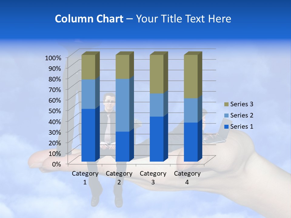 A Person Holding A Laptop In Their Hand With A Woman Standing On Top Of Them PowerPoint Template