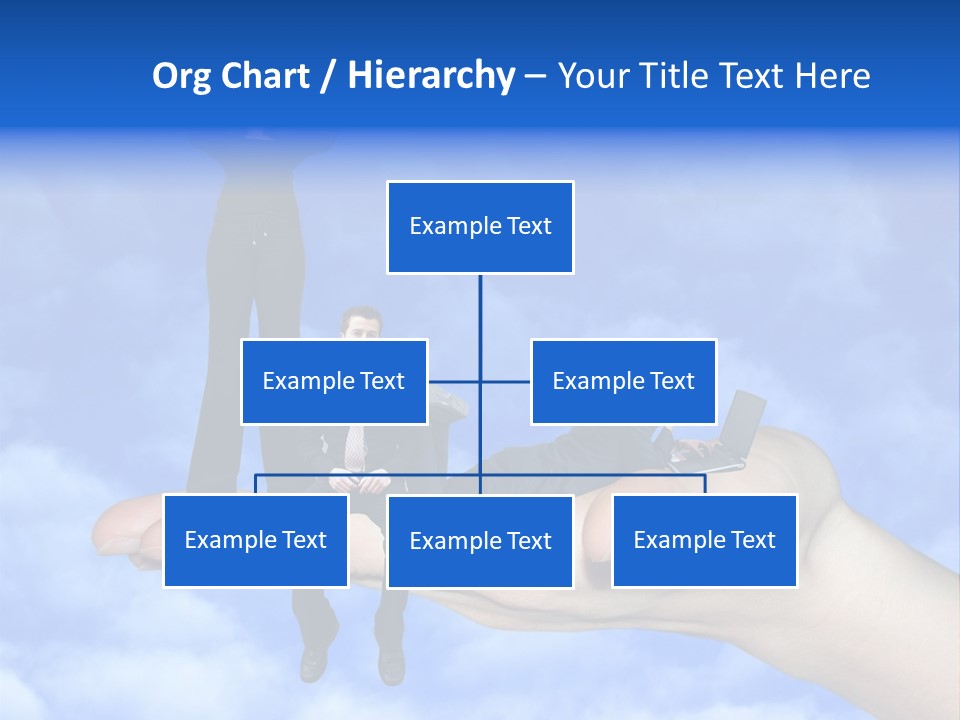 A Person Holding A Laptop In Their Hand With A Woman Standing On Top Of Them PowerPoint Template