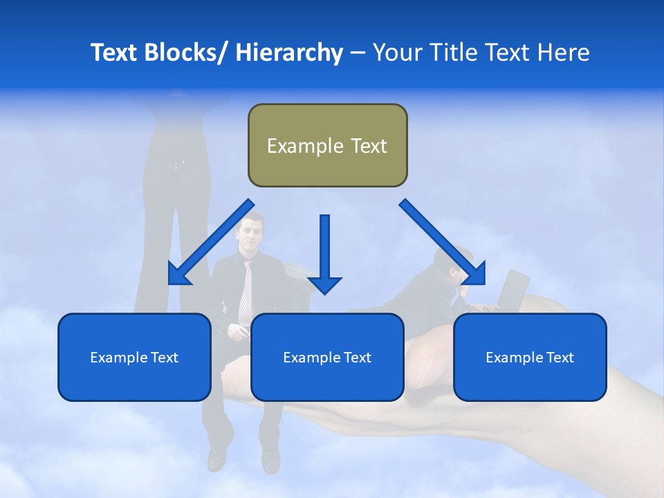 A Person Holding A Laptop In Their Hand With A Woman Standing On Top Of Them PowerPoint Template