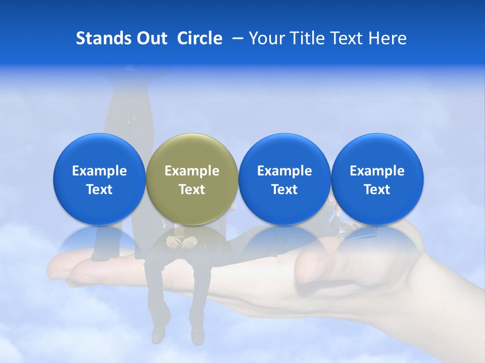 A Person Holding A Laptop In Their Hand With A Woman Standing On Top Of Them PowerPoint Template