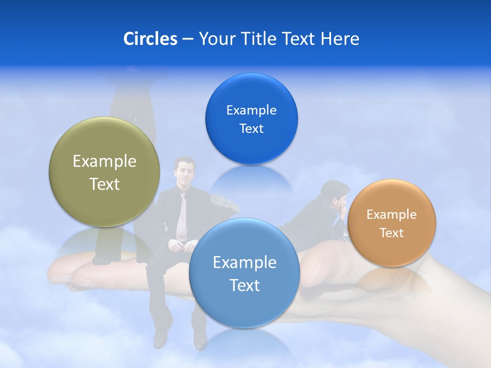 A Person Holding A Laptop In Their Hand With A Woman Standing On Top Of Them PowerPoint Template