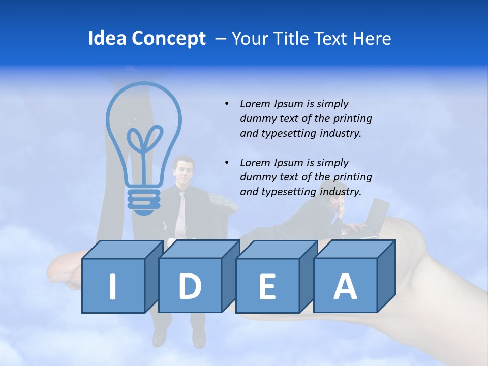 A Person Holding A Laptop In Their Hand With A Woman Standing On Top Of Them PowerPoint Template