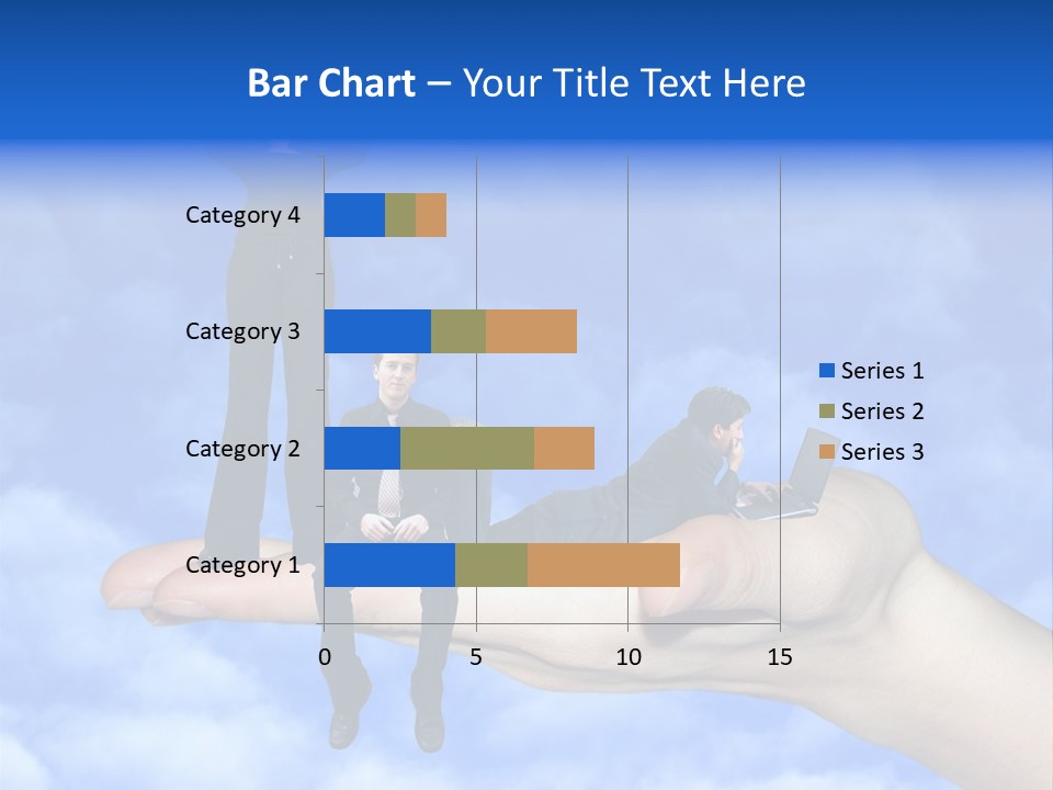 A Person Holding A Laptop In Their Hand With A Woman Standing On Top Of Them PowerPoint Template