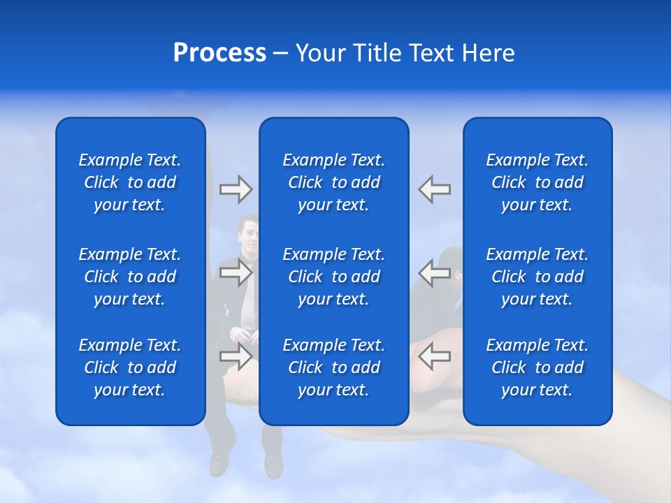 A Person Holding A Laptop In Their Hand With A Woman Standing On Top Of Them PowerPoint Template