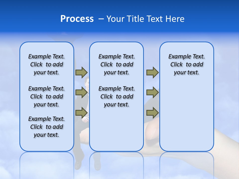 A Person Holding A Laptop In Their Hand With A Woman Standing On Top Of Them PowerPoint Template