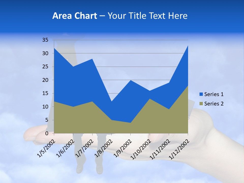 A Person Holding A Laptop In Their Hand With A Woman Standing On Top Of Them PowerPoint Template