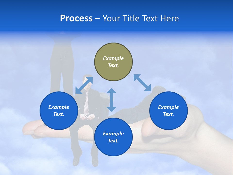 A Person Holding A Laptop In Their Hand With A Woman Standing On Top Of Them PowerPoint Template