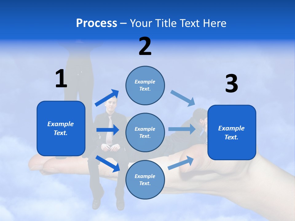 A Person Holding A Laptop In Their Hand With A Woman Standing On Top Of Them PowerPoint Template